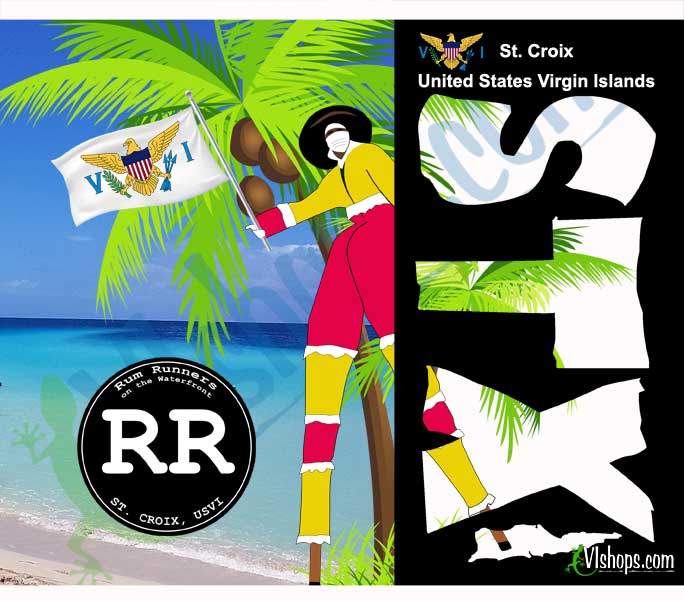 Rum Runners - Moko Jumbie w/Coconut Tree STX - 20oz Skinny Tumbler