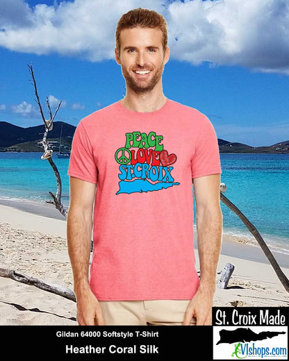 Peace Love St. Croix - Gildan 64000 Softstyle T-Shirt