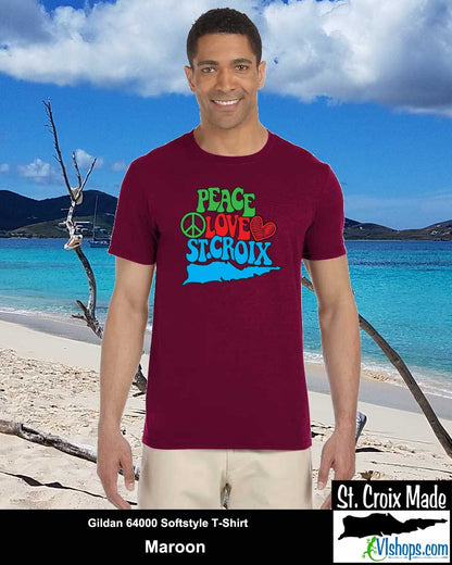 Peace Love St. Croix - Gildan 64000 Softstyle T-Shirt