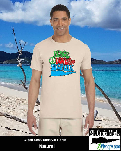 Peace Love St. Croix - Gildan 64000 Softstyle T-Shirt