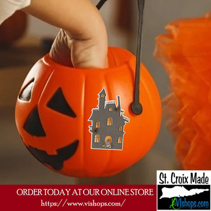 Halloween - Haunted House - 3 x 3 Die Cut Sticker