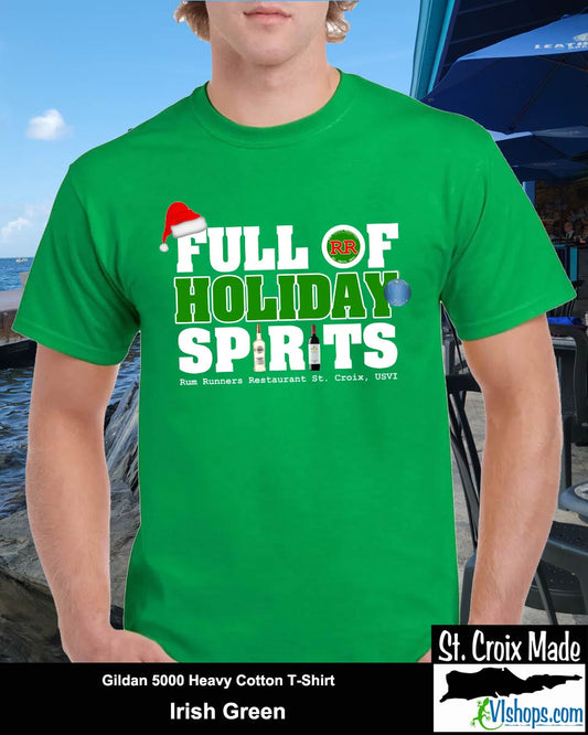 Rum Runners - Full of Holiday Spirits - Gildan 5000 Heavy Cotton T-Shirt