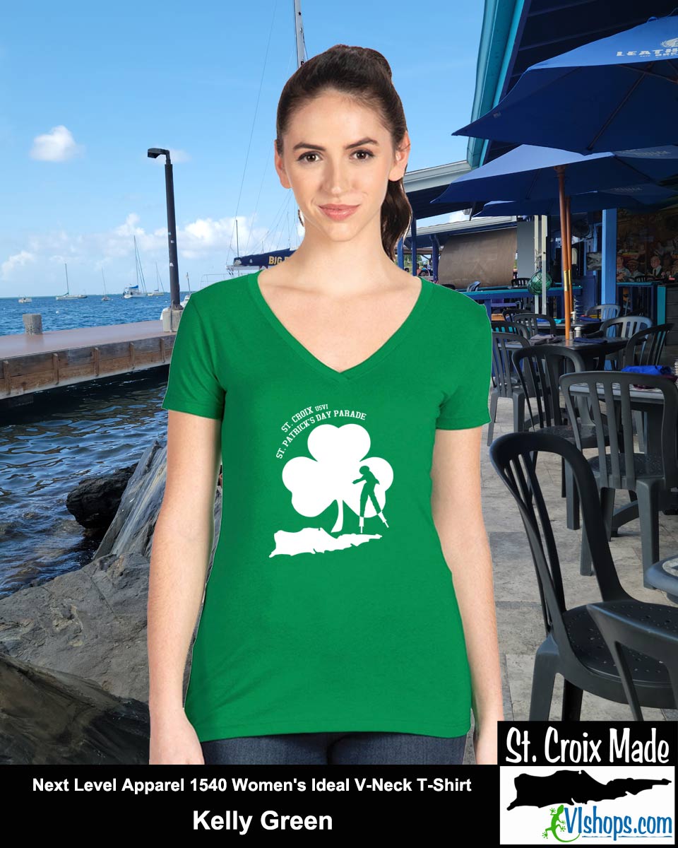 Moko Jumbie Shamrock - St Patricks Day - Next Level Apparel 1540 Women's Ideal V-Neck T-Shirt