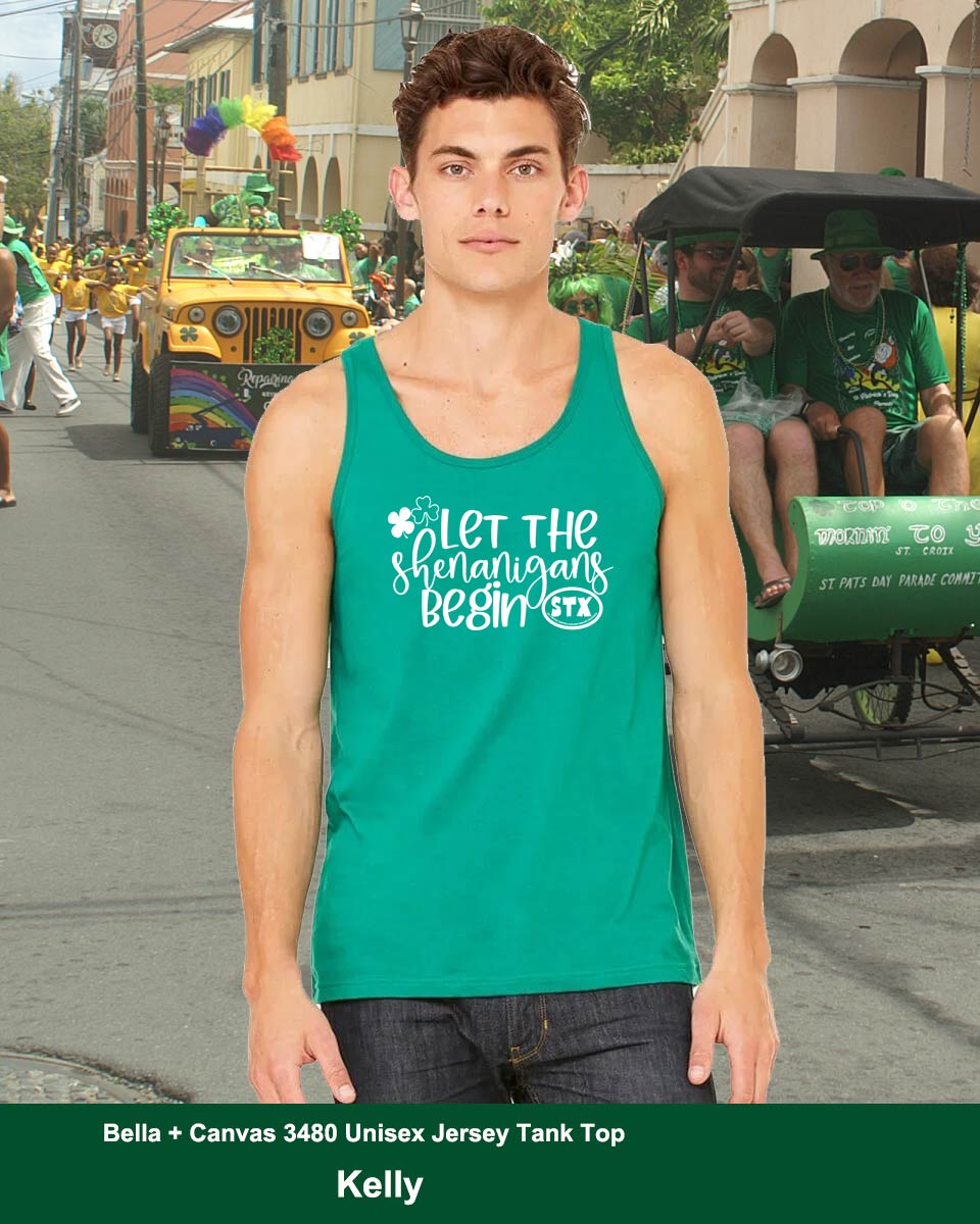 Let the Shenanigans Begin - St Patricks Day - Bella + Canvas 3480 Unisex Jersey Tank Top