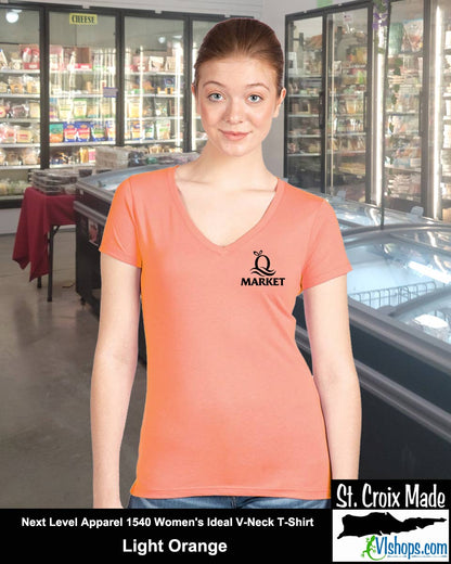 Quality - Front Left Chest and Full Back - Next Level Apparel 1540 Women's Ideal V-Neck T-Shirt