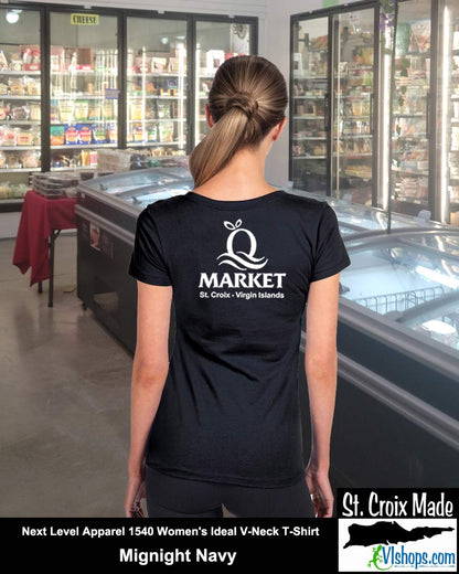 Quality - Front Left Chest and Full Back - Next Level Apparel 1540 Women's Ideal V-Neck T-Shirt