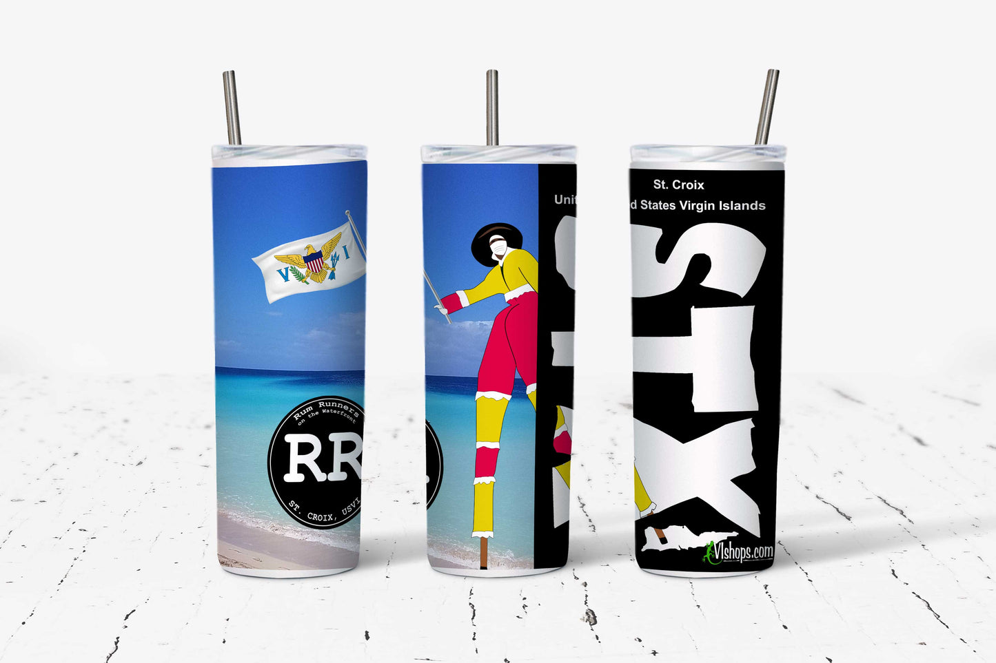 Rum Runners - Moko Jumbie Beach STX - 20oz Skinny Tumbler