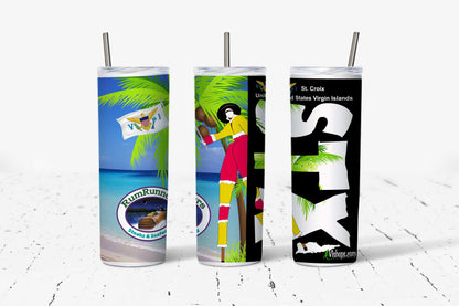 Rum Runners - Moko Jumbie w/Coconut Tree STX - 20oz Skinny Tumbler