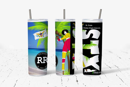 Rum Runners - Moko Jumbie w/Coconut Tree STX - 20oz Skinny Tumbler