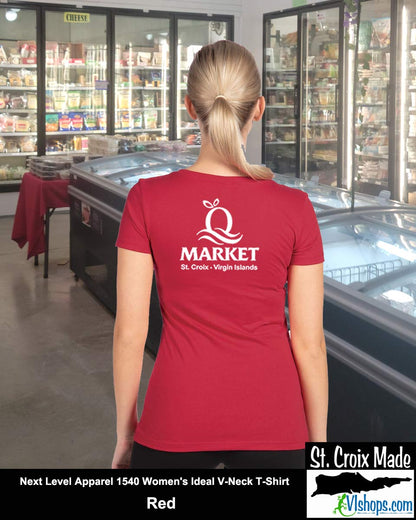 Quality - Front Left Chest and Full Back - Next Level Apparel 1540 Women's Ideal V-Neck T-Shirt