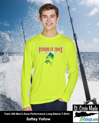 Fishing St. Croix - Full Front - Team 365 TT11L Men's Zone Performance Long Sleeve T-Shirt