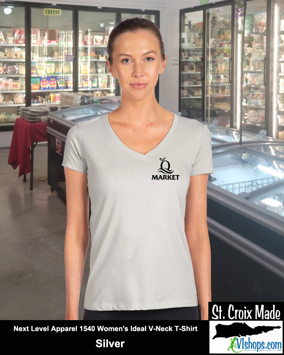 Quality - Front Left Chest and Full Back - Next Level Apparel 1540 Women's Ideal V-Neck T-Shirt