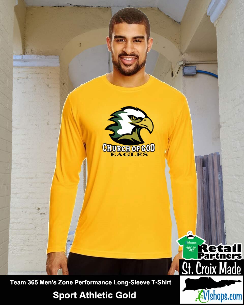 Church of God Eagles - Full Front - Team 365 TT11L Men's Zone Performance Long Sleeve T-Shirt