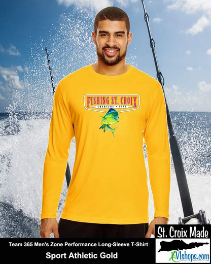 Fishing St. Croix - Full Front - Team 365 TT11L Men's Zone Performance Long Sleeve T-Shirt