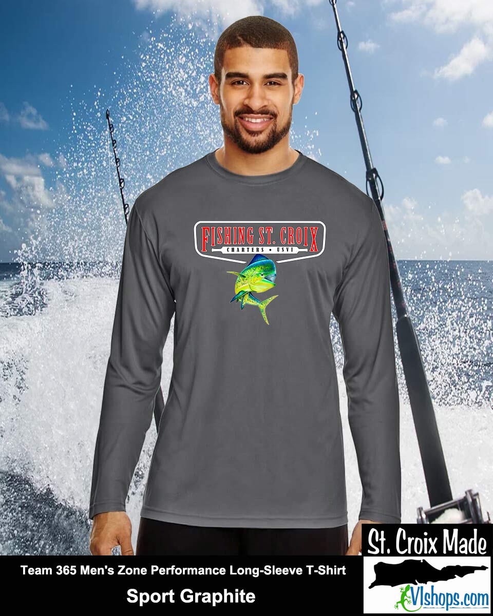 Fishing St. Croix - Full Front - Team 365 TT11L Men's Zone Performance Long Sleeve T-Shirt