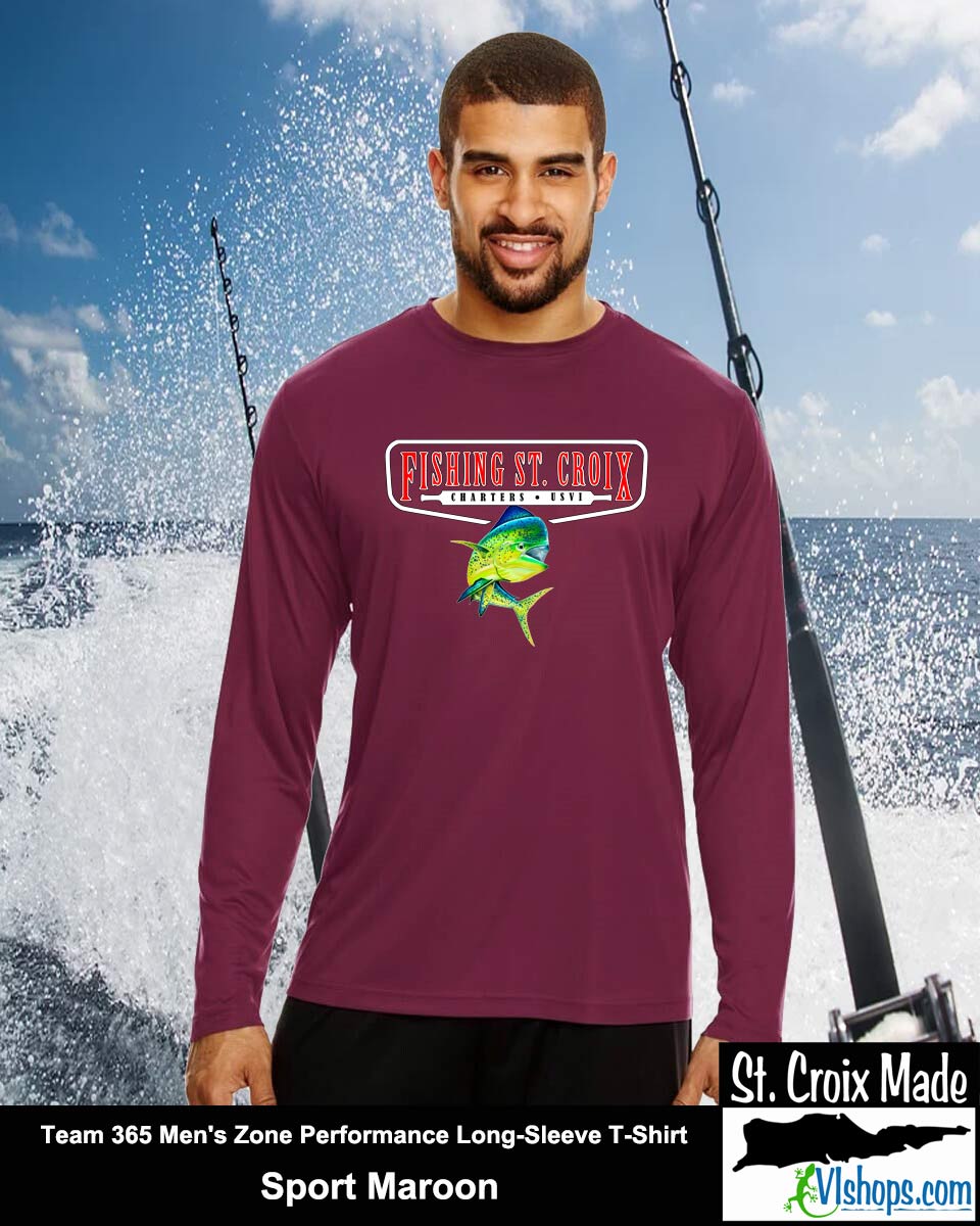 Fishing St. Croix - Full Front - Team 365 TT11L Men's Zone Performance Long Sleeve T-Shirt