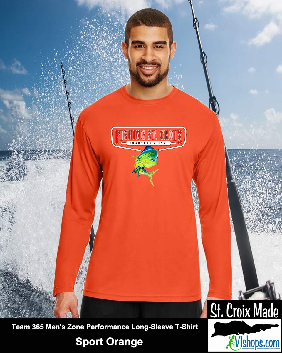 Fishing St. Croix - Full Front - Team 365 TT11L Men's Zone Performance Long Sleeve T-Shirt