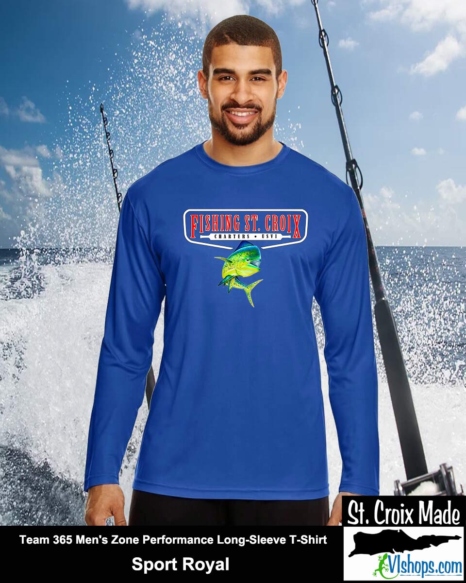 Fishing St. Croix - Full Front - Team 365 TT11L Men's Zone Performance Long Sleeve T-Shirt