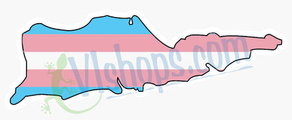 St. Croix United States Virgin Islands STX VI USVI - Transgender Flag - 3 or 5 inch Die Cut Vinyl Sticker