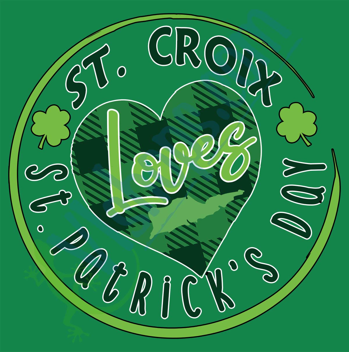 St. Croix Loves St. Patrick's Day - St Patricks Day - Gildan 5000 Heavy Cotton T-Shirt