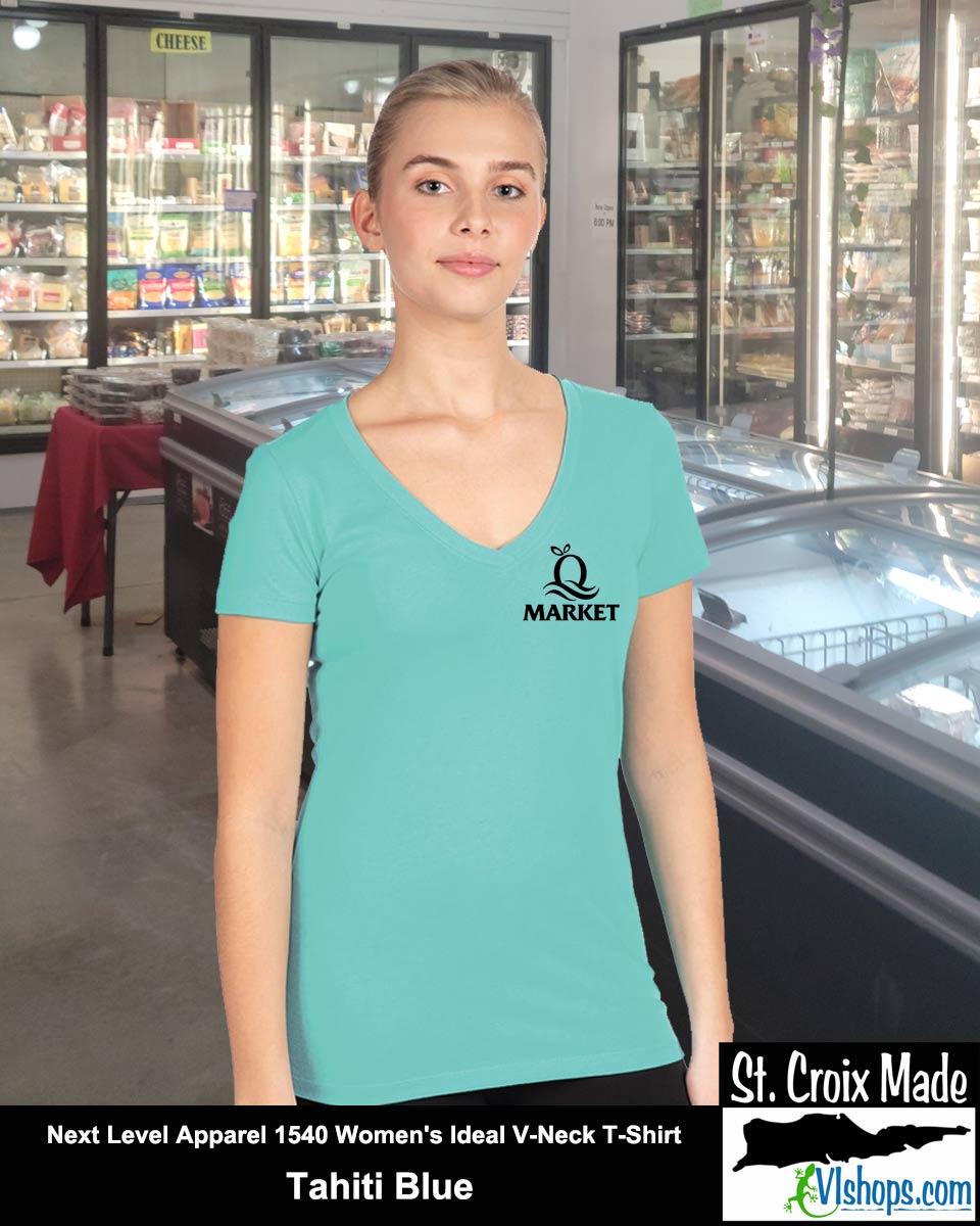 Quality - Front Left Chest and Full Back - Next Level Apparel 1540 Women's Ideal V-Neck T-Shirt