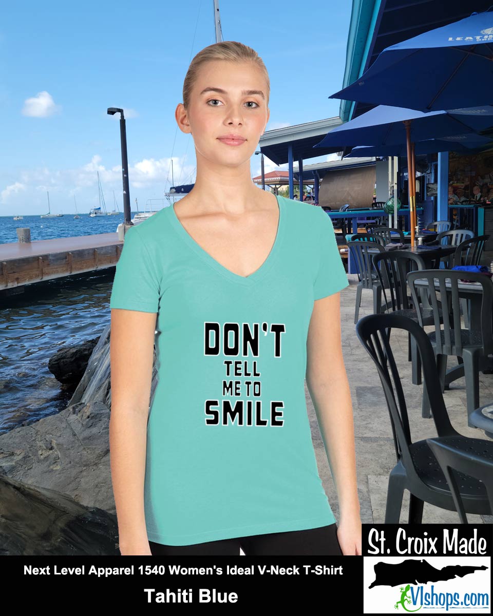 Don't Tell Me To SMILE - Next Level Apparel 1540 Women's Ideal V-Neck T-Shirt