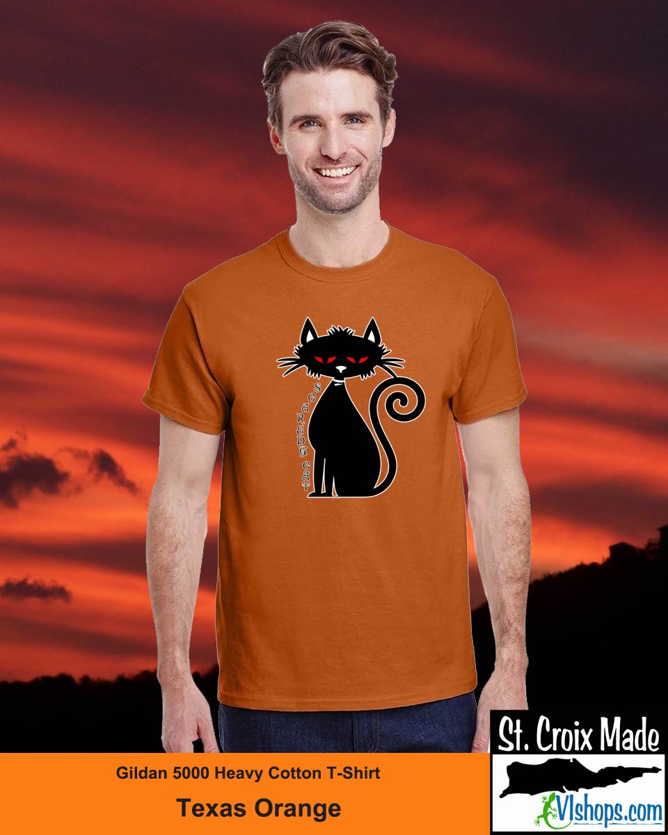 Black Cat - Halloween - Gildan 5000 Heavy Cotton T-Shirt