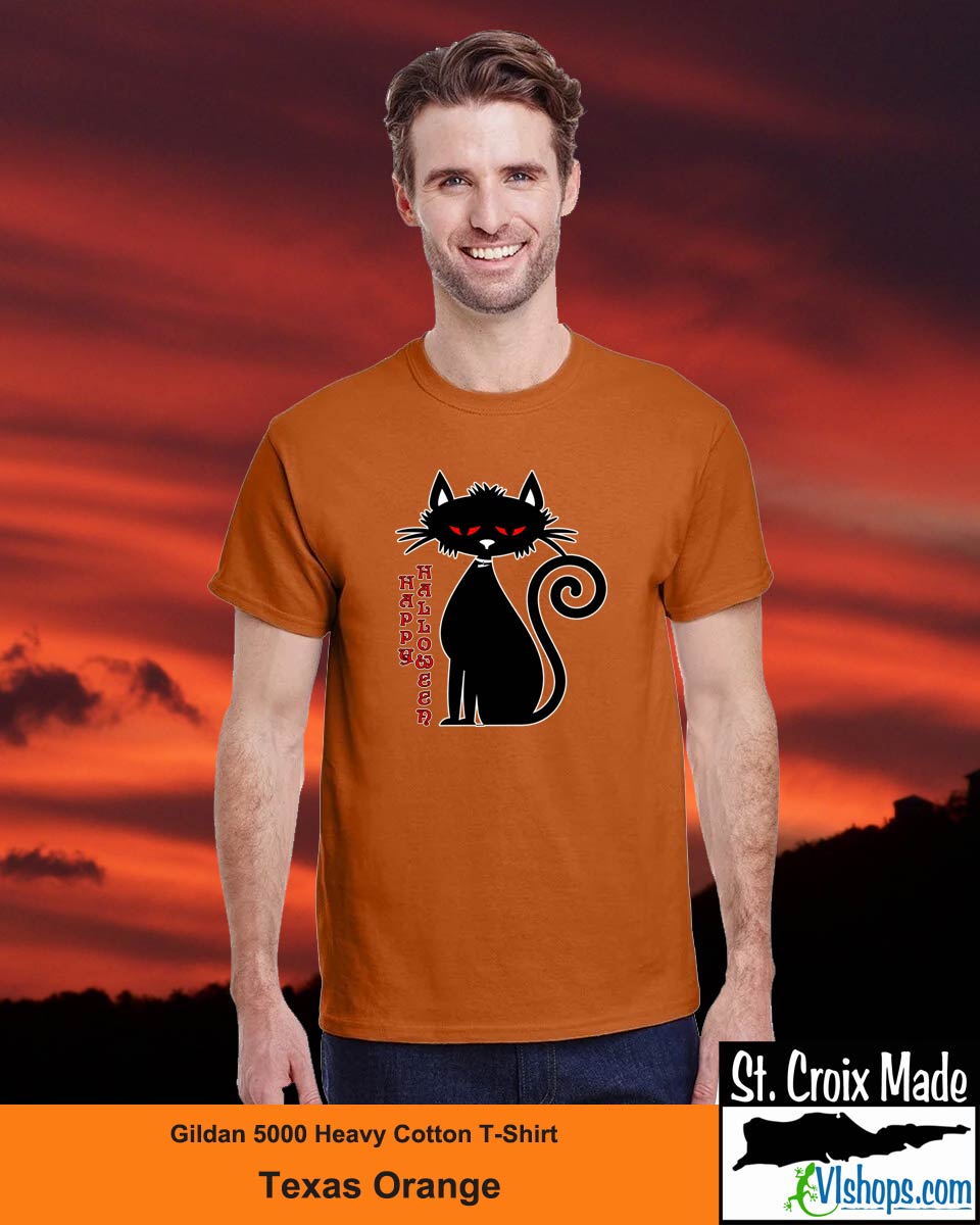 Black Cat - Halloween - Gildan 5000 Heavy Cotton T-Shirt