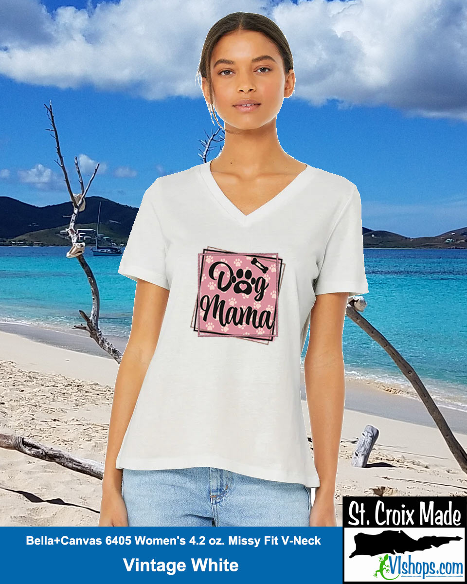 Dog Mama - Bella + Canvas 6405 Women's 4.2 oz. Missy Fit V-Neck