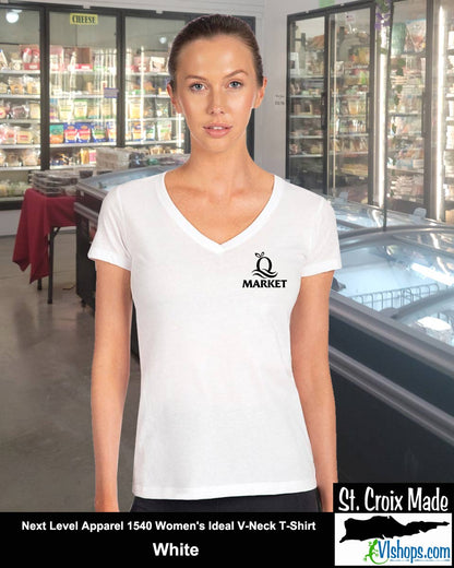 Quality - Front Left Chest and Full Back - Next Level Apparel 1540 Women's Ideal V-Neck T-Shirt