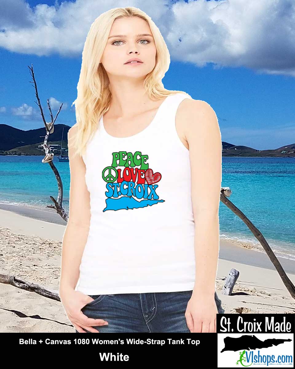 Peace Love St. Croix - Bella Canvas 1080 Women's Wide-Strap Tank Top