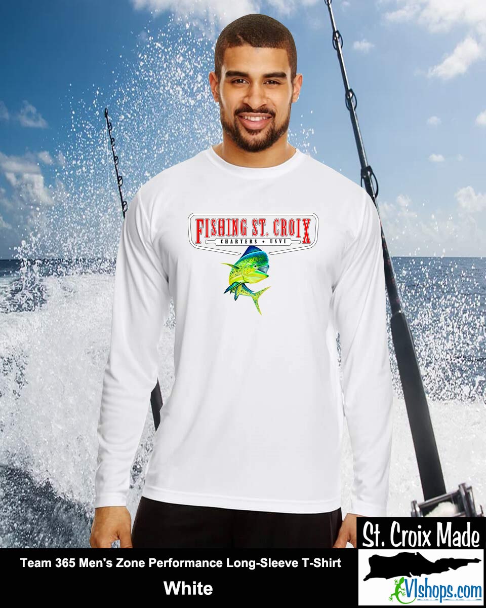 Fishing St. Croix - Full Front - Team 365 TT11L Men's Zone Performance Long Sleeve T-Shirt