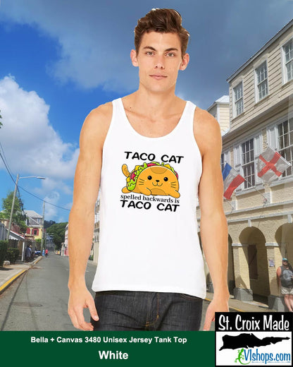 Taco Cat - Bella + Canvas 3480 Unisex Jersey Tank Top