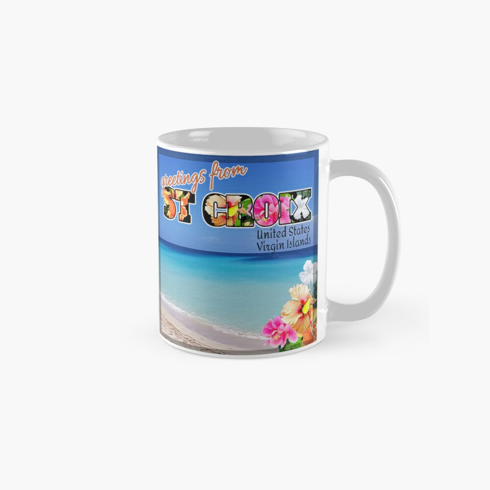 Greetings from St Croix beach - 11 oz mug