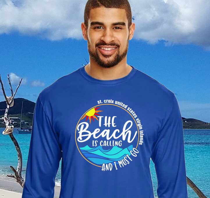 The Beach Is Calling and I Must Go - St Croix - Team 365 TT11L Men's Zone Performance Long Sleeve T-Shirt